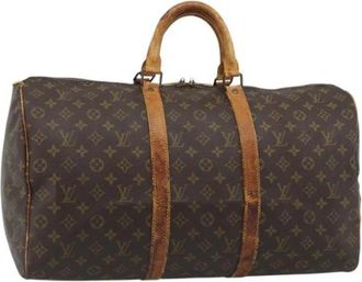 Louis Vuitton Pre-owned Keepall 50 Boston Bag - Dames - Vintage Weekendtas - Bruin - ONE Size - Leer - Vintage