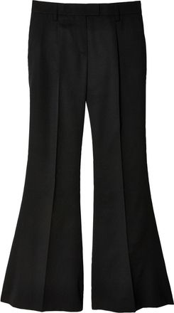 Prada flared wool trousers - women - Wool - 42 - Black