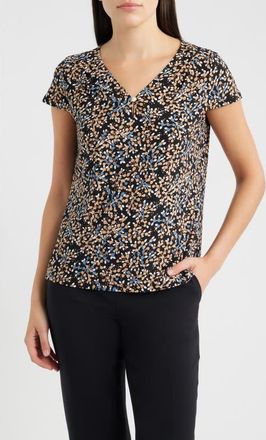 Anne Klein Print One-Button Top in Anne Black Multi at Nordstrom, Size X-Small