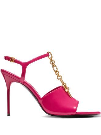 Balmain 95mm Sync pointed-toe sandals - women - Calf Leather/Lambskin/Calf Leather - 37 - Pink
