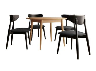 Mirjan24 Conjunto De Comedor Racine 134, Marr&oacute;n, 76x0x0cm, Di&aacute;metro: 120, N&uacute;mero De Asientos: 4, Estilo: Contemporary