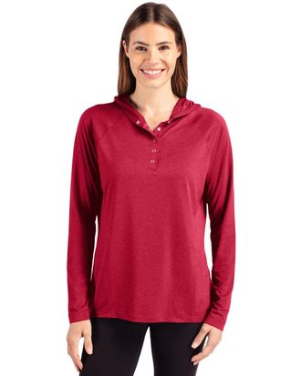 Cutter & Buck Coastline Epic Comfort Womens Hooded Long Sleeve Pullover Shirt