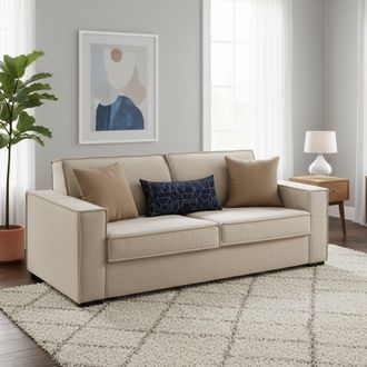 Talamo Italia Talamo Italia - Sofa Cama Addolorata, Sof&aacute; De 3 Plazas, 100% Made In Italy, Sof&aacute; De Sal&oacute;n Con Apertura Giratoria, En Tela Acolchada, Con Reposabrazos 