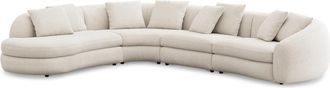 Castlery Fable Extended Chaise Sectional Sofa Left Facing Customized, Performance Boucle Cream, Ultra Deep Seats, Spill Resistant, Beige, Castlery