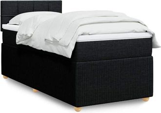 vidaXL Cama Box Spring Con Colch&oacute;n Tela Negro 90x190 Cm Vidaxl