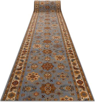 RugsX Alfombra De Pasillo Lana Keshan 7683/53544 Marco, Oriental Azul / Beige 90cm Blue 90x200 Cm