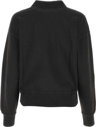 Isabel Marant Womens Logo-Embroidered Cotton Sweatshirt Black Polyester Bord Sweater