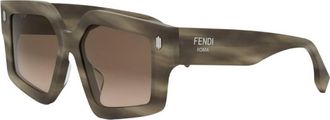 Fendi Brown Irregular Ladies Sunglasses FE40162F 50F 54