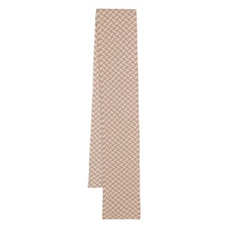 Drumohr Kasjmieren sjaal met grafische print - Heren - Accessoires - Beige - Maat: ONE Size Kasjmier