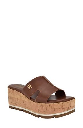 Tommy Hilfiger Heliena Platform Wedge Slide Sandal in Medium Natural at Nordstrom, Size 10