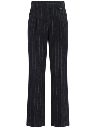 The Garment pinstripe-pattern tailored trousers - Black