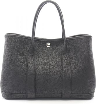 Herm&egrave;s Black Negonda Leather Leather Handbag Tote Bag (Pre-Owned)