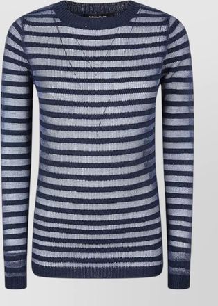 Fabiana Filippi womens striped crew neck knit top
