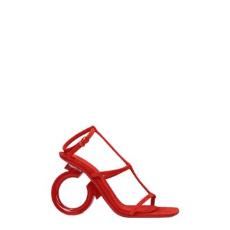 Ferragamo Sandalen Elina Frau Wildlederrot/Flamme