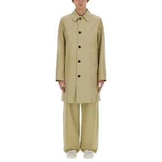 Burberry Abrigo de algod&oacute;n de botonadura sencilla - Coats - Hombre - Beige - M