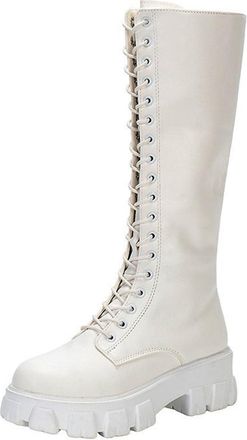 Generic Womens Boots Black 36 - Womens Winter Shoes 42 Boots Elegant Womens Shoes Comfortable Lace-Up Boots Lightweight Knee Boots Warm Combat Boots Elegant W