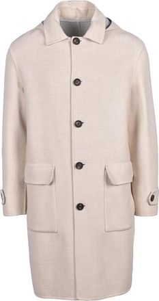 Eleventy Beige/Grey Reversible Wool Coat