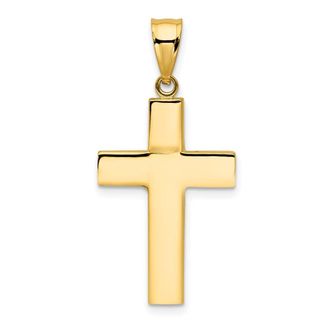 Diamond2Deal 14k Yellow Gold Hollow Cross Pendant