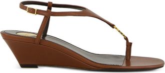 Saint Laurent Cassandre Wedges In Smooth Leather