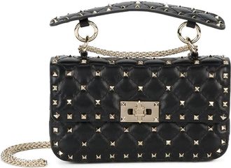 Valentino Garavani Kleine Rockstud Spike Schoudertas - Dames - Handtassen - Zwart - ONE Size - Leer - Tassen