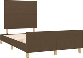 vidaXL Estructura De Cama Sin Colch&oacute;n Tela Marr&oacute;n Oscuro 120x190 Cm Vidaxl