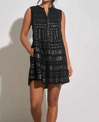 Elan Metallic Mini Dress In Black