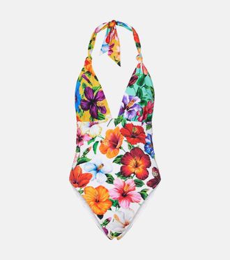 Dolce & Gabbana Floral halterneck swimsuit