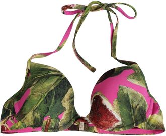 Dolce & Gabbana Fig Print Push-Up Bikini Top - Pink