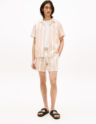 Tommy Hilfiger Mens Regular Fit 8 Beach Short - Brilliant Orange/White Stripe - 28