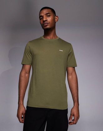 HUGO BOSS HUGO Red - Dero - T-shirt verde chiaro con logo tono su tono