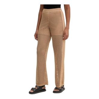 Karl Lagerfeld Broeken, Dames, Bruin, L, Wijde broek