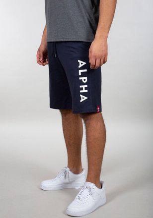 Alpha Industries Sweatshorts ALPHA INDUSTRIES Jersey Short, Herren, Gr. XXL, N-Gr, blau (rep. blau), angeraute Sweatware, Obermaterial: 100% Baumwolle, bedruckt, schma