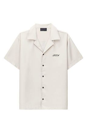 Rta Nathan Poppy Graphic Oversized Button-Up Camp Shirt in Beige Poppy at Nordstrom, Size Xxx-Large
