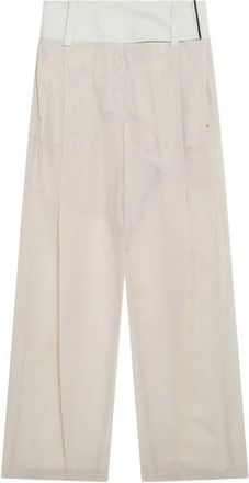 Sportmax Spsferito Broeken - Dames - Wijde Broeken - Beige - XS - Katoen - Broeken