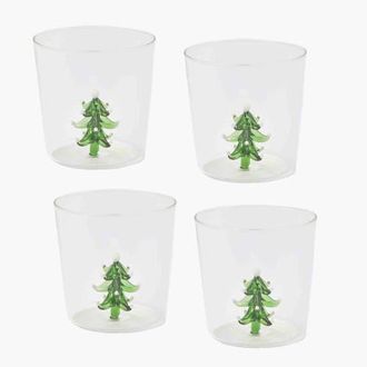 Mrs. Alice Christmas Tree Glasses in Green at Nordstrom