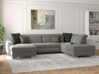 Sit&more Wohnlandschaft »Dundee U-Form« mit Federkern und Edelstahlfüssen, wahlweise mit Kopfteilverstellung