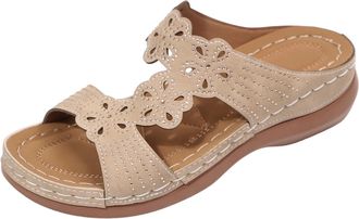 Generic Orthopedic Sandals Women UK, Womens Sandals & Slides Floral Wide Fit Wedge Sandal Open Toe Slippers Hollow Out Comfy Mules Holiday Beach Wedges Shoes 