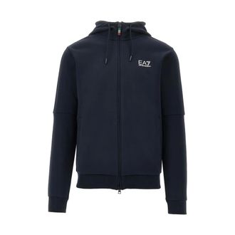 Emporio Armani Italia Zip Hoodie - Heren - Sweatshirts & Hoodies - Blauw - Maat: 2XL Katoen