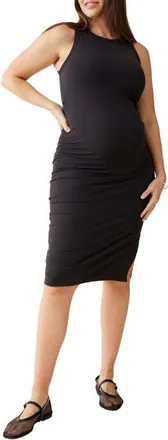 Ingrid & Isabel Ruched Sleeveless Body-Con Dress in Black at Nordstrom, Size X-Large