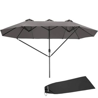 TecTake Parasol Silia in Grey | Size: Large