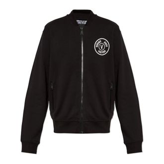 Versace Jeans Couture Zip-throughs, male, Black, Size: 2XL Sweatshirt with Logo