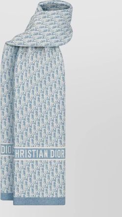 Dior lightweight rectangular scarf fringe detail