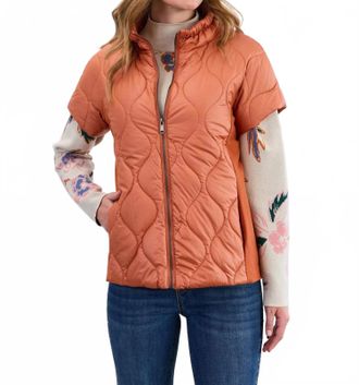 FDJ Mixed Media Vest In Bronze