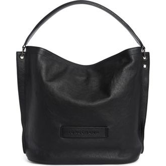 Longchamp 3D Leather Hobo in Black at Nordstrom Rack