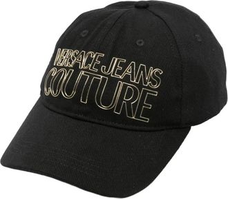 Versace Jeans Couture Relief Logo Baseball Cap - Heren - Petten - Zwart - ONE Size - Katoen - Accessoires
