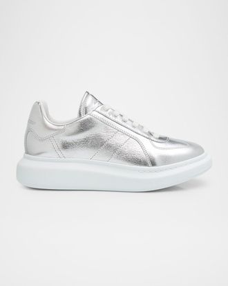 Alexander McQueen Men & apos;s Metallic-Trim Leather Low-Top Sneakers