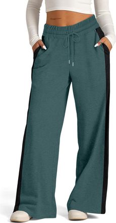 Generic Wide Leg Yoga Joggers Pants for Women UK, Drawstring Stretch Elasticated Sweatpants, Straight Leg Tracksuit Bottoms Jogging Yoga Gym Lounge Trousers w