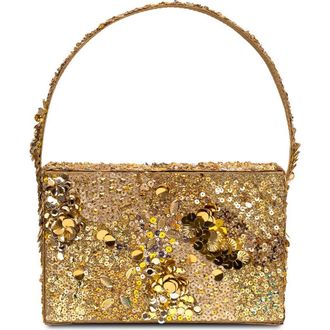 Simitri Sequin Box Clutch in Golden Ember at Nordstrom