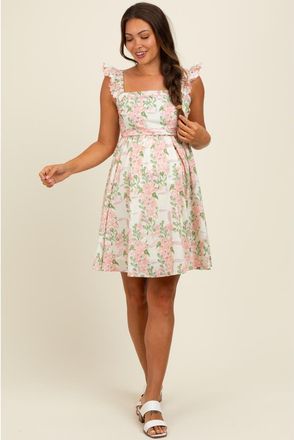 Pinkblush Floral Print Smocked Back Dress at Nordstrom, Size Medium