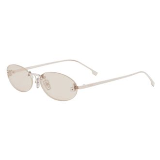 Fendi First Crystal Oval Zonnebril - unisex - Accessoires - Beige - Maat: 54 MM